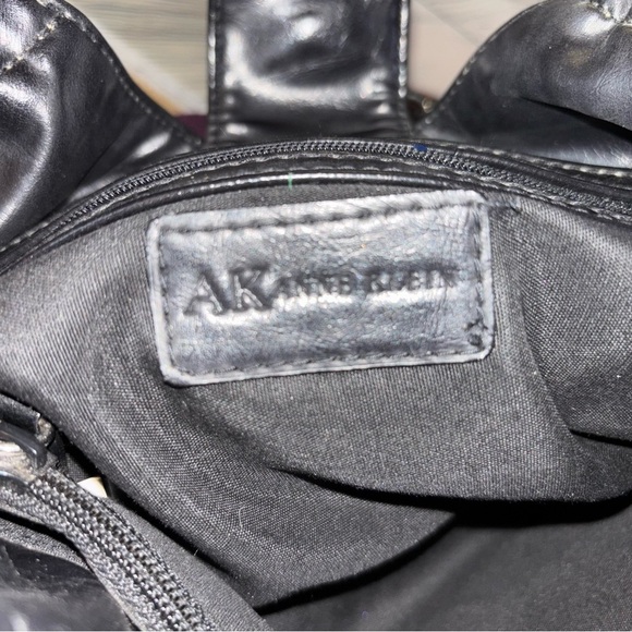 AK Anne Klein Women’s Black Distressed Leather Shoulder Bag - Picture 8 of 9